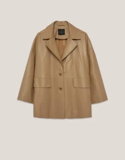 Abrigo corto napa beige