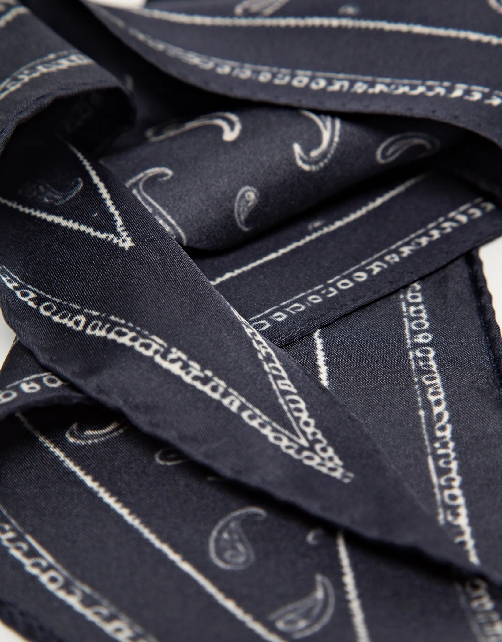 Bandana seda cachemires marino y blanco