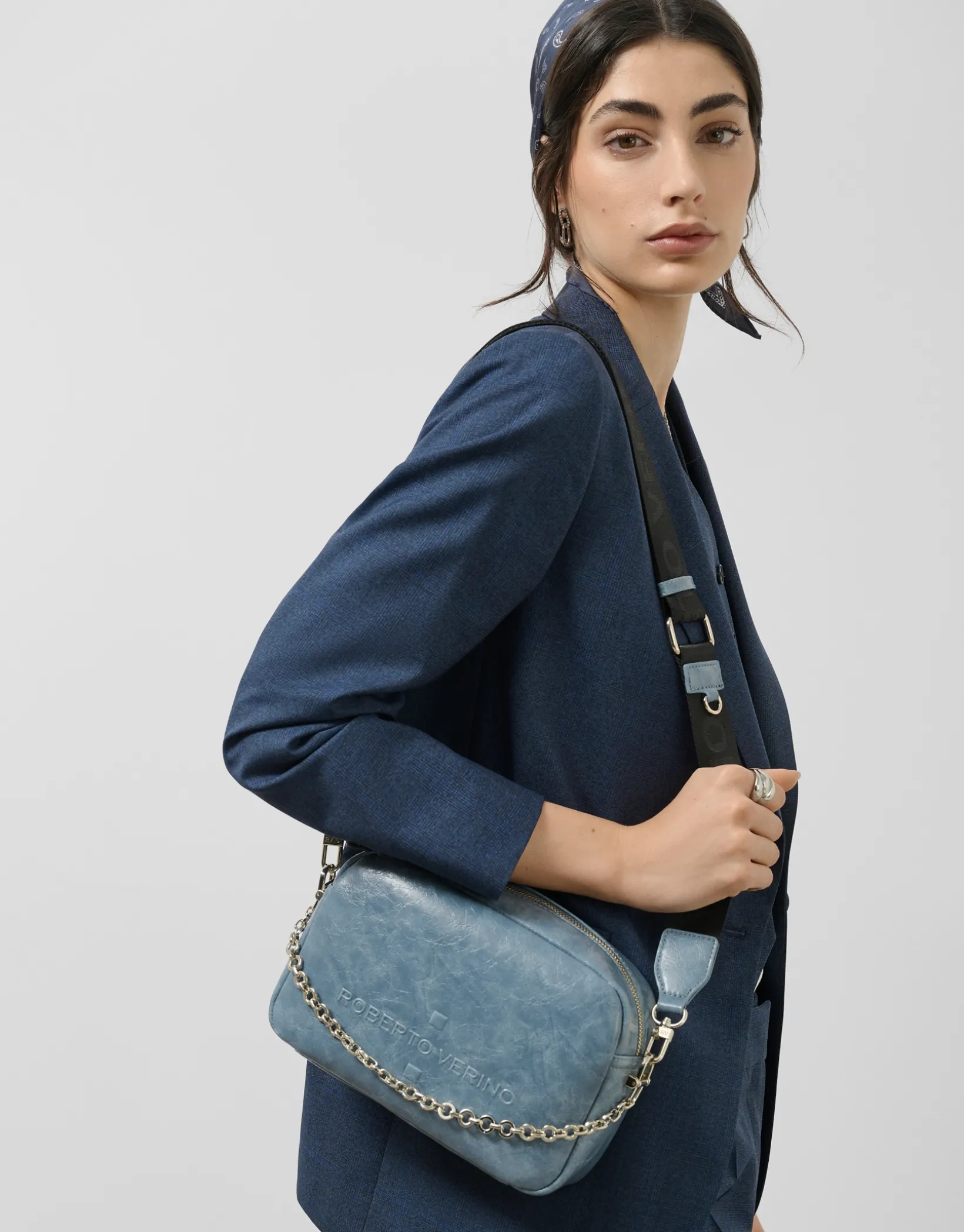 Bandolera Bazín Urban Midi azul cobalto
