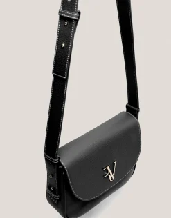 Bandolera Maxi Cuca piel granulada negro