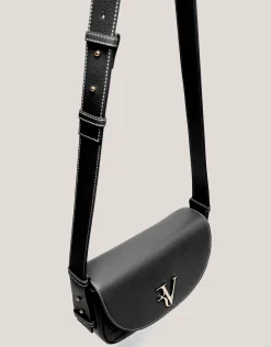 Bandolera Mini Cuca piel granulada negro