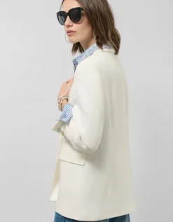 Blazer cruzada mezcla lino viscosa crudo