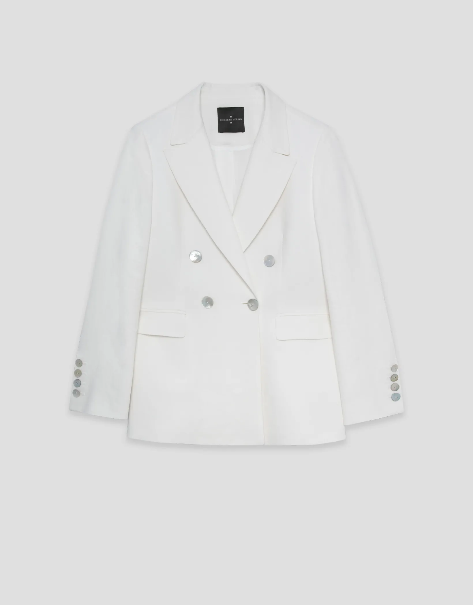 Blazer cruzada mezcla lino viscosa crudo
