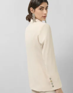 Blazer de un botón crepé beige