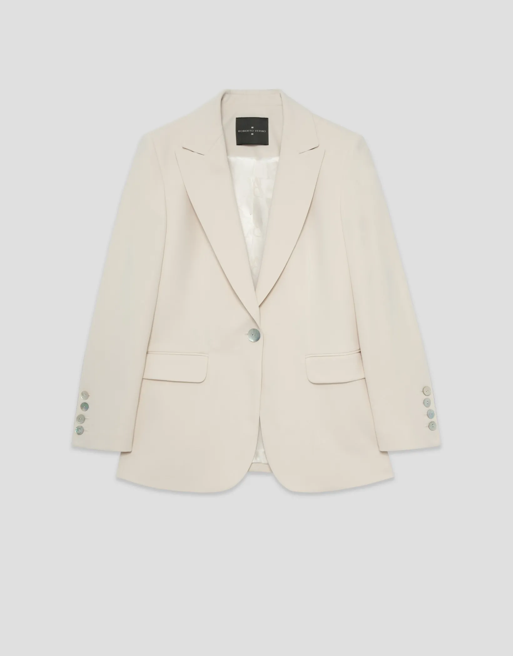 Blazer de un botón crepé beige