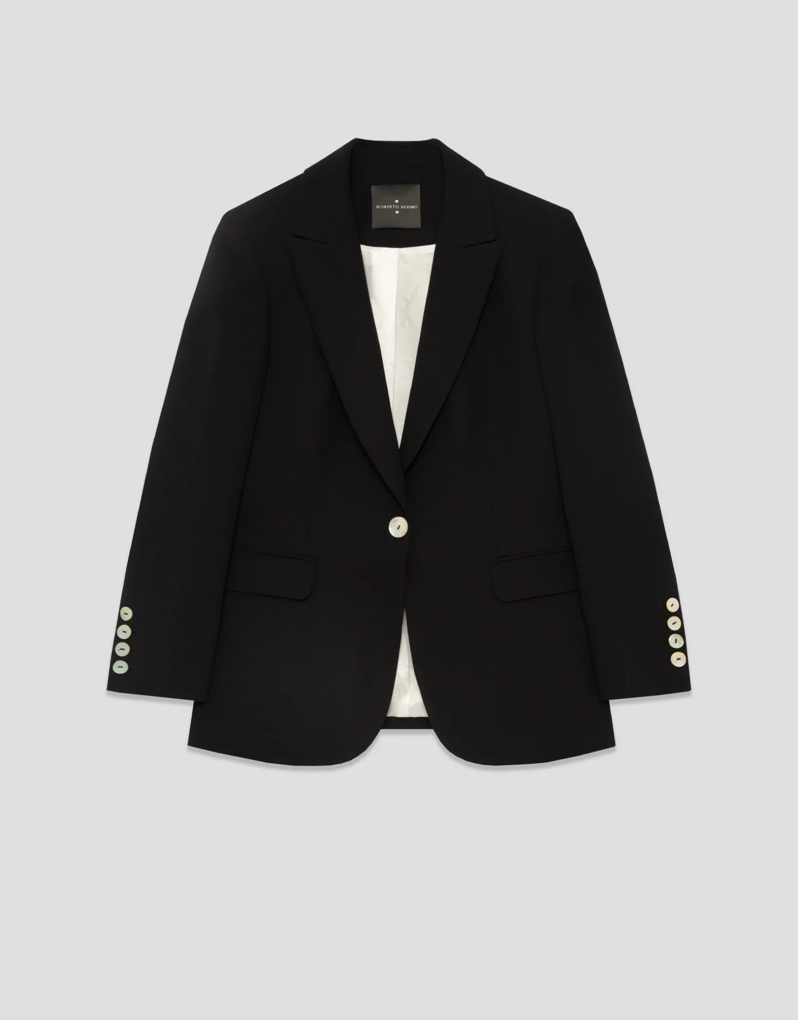 Blazer de un botón crepé negro