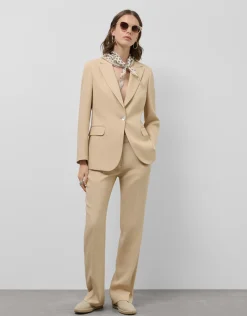 Blazer de un botón lino arena