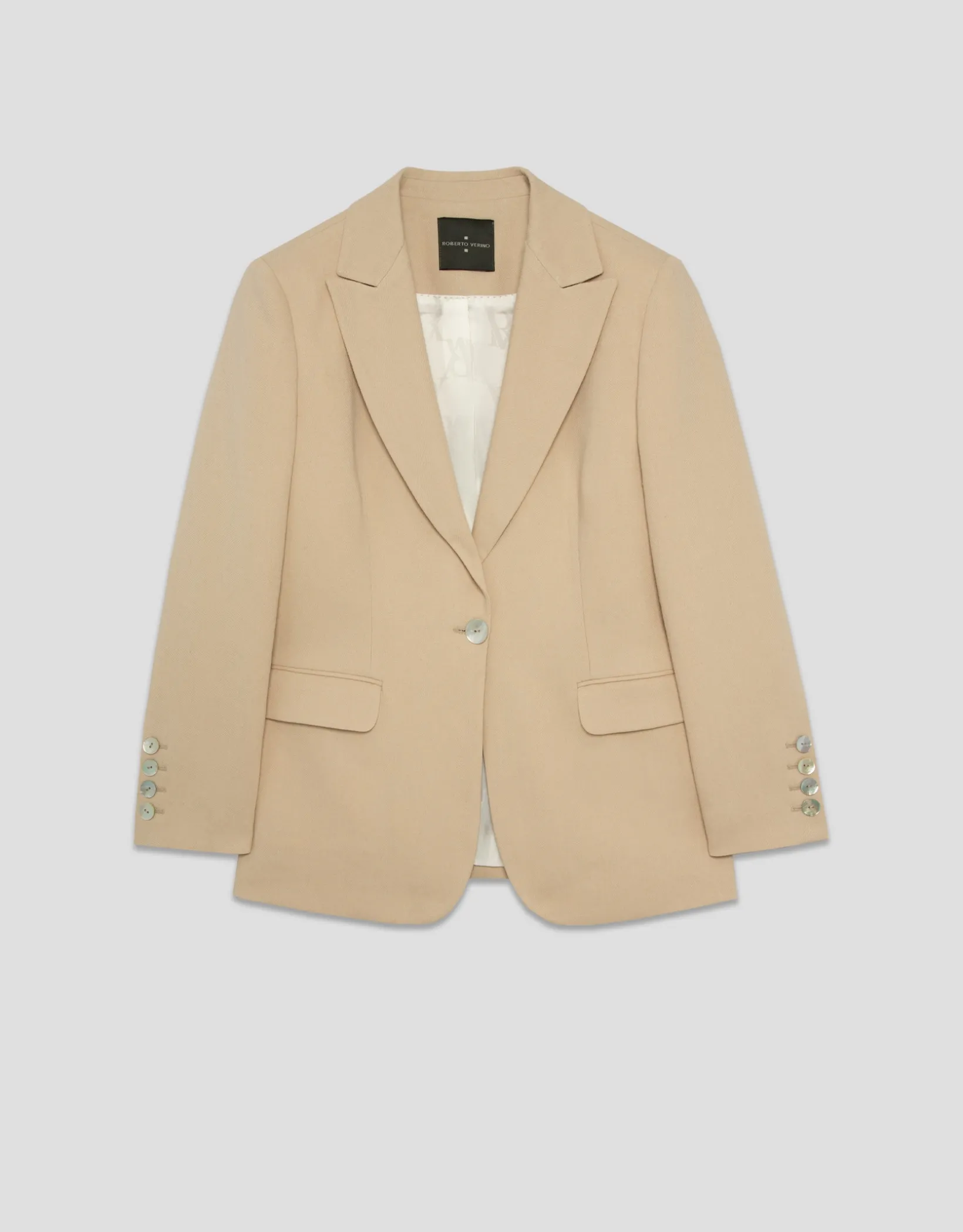 Blazer de un botón lino arena