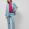 Blazer de un botón lino azul claro