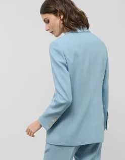 Blazer de un botón lino azul claro