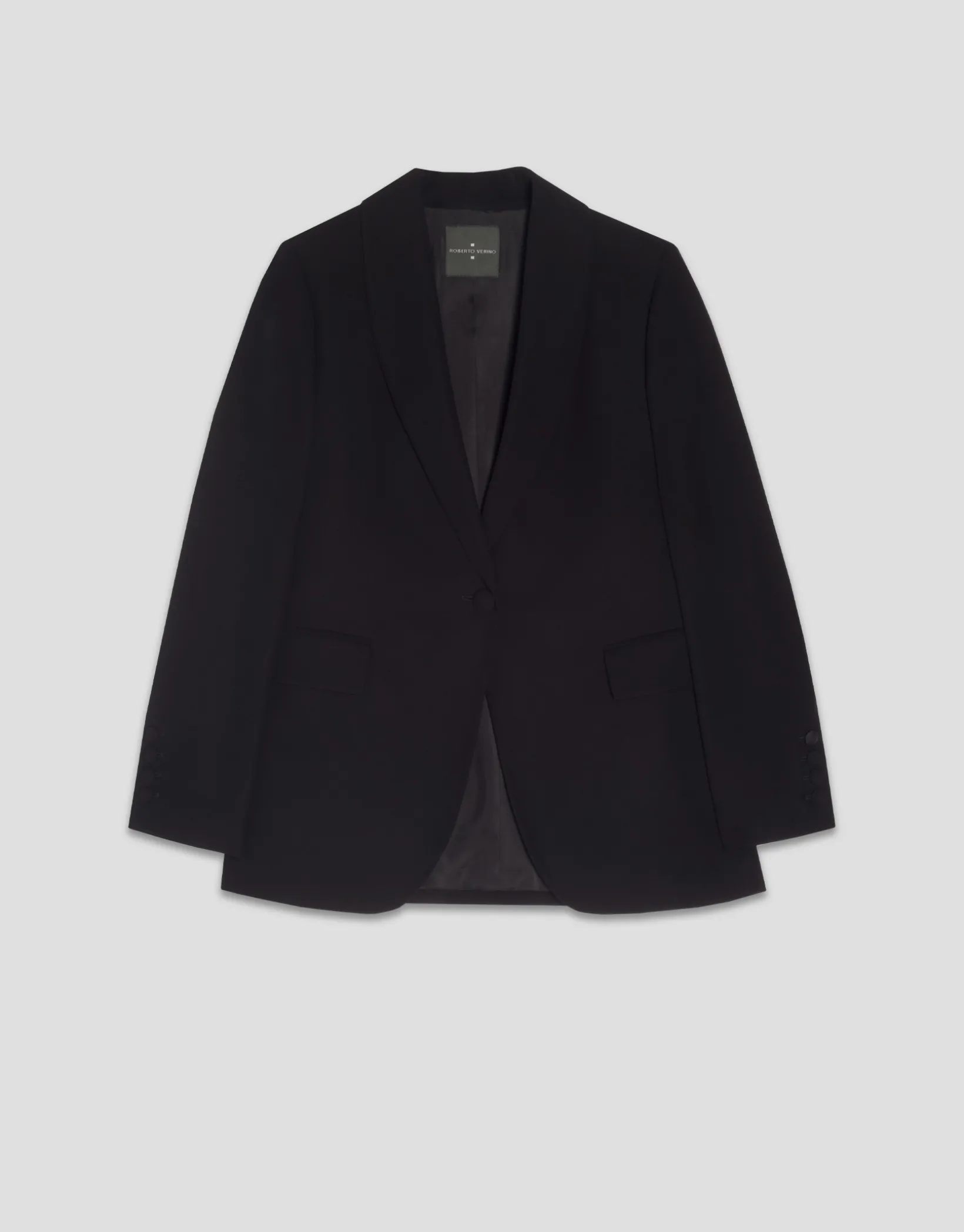 Blazer smoking crepé negro