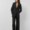 Blazer un botón fantasía relieve negro