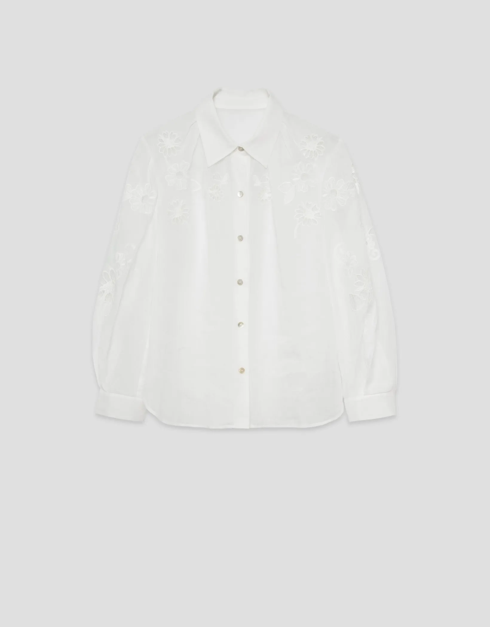 Blusa oversize ramio blanco con bordado
