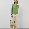 Blusa tabla central tejido fluido color verde