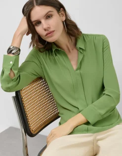 Blusa tabla central tejido fluido color verde