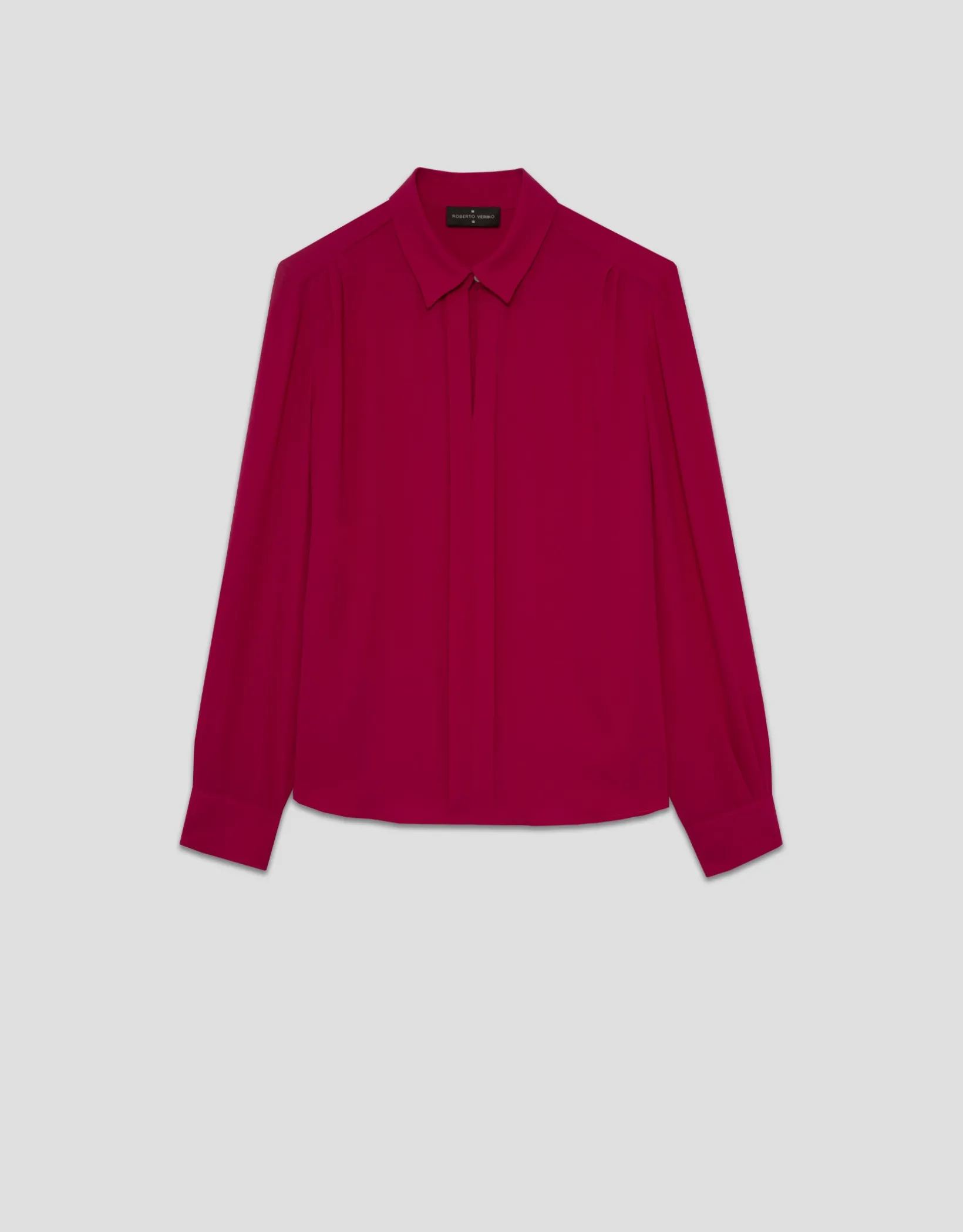 Blusa tabla central tejido fluido color frambuesa