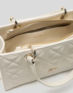 Bolso Baguette Linda piel acolchada beige