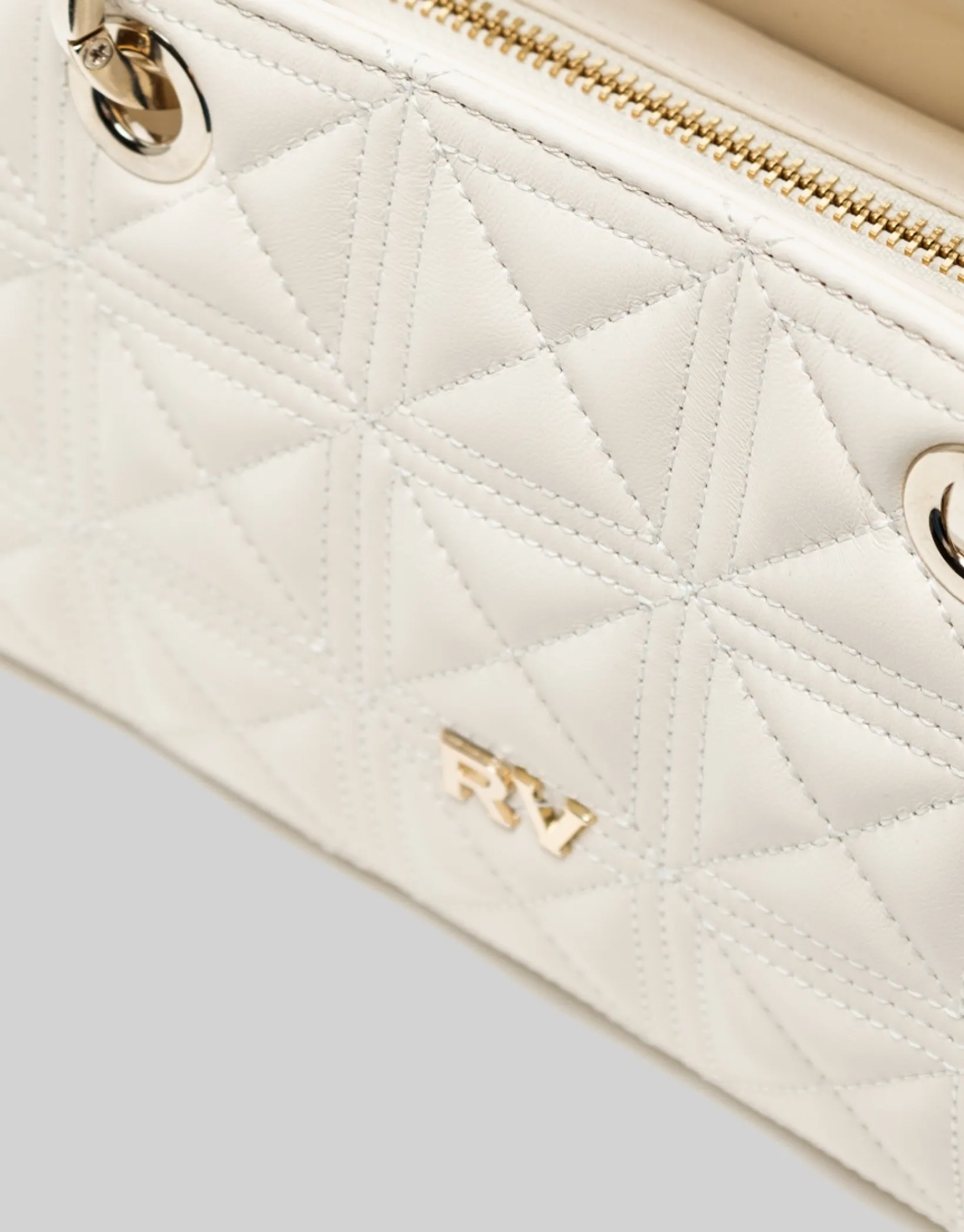 Bolso Baguette Linda piel acolchada beige