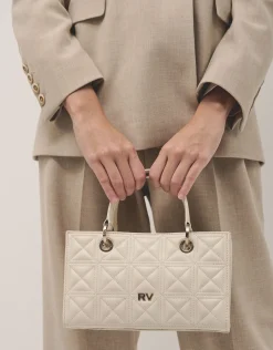 Bolso Baguette Linda piel acolchada beige