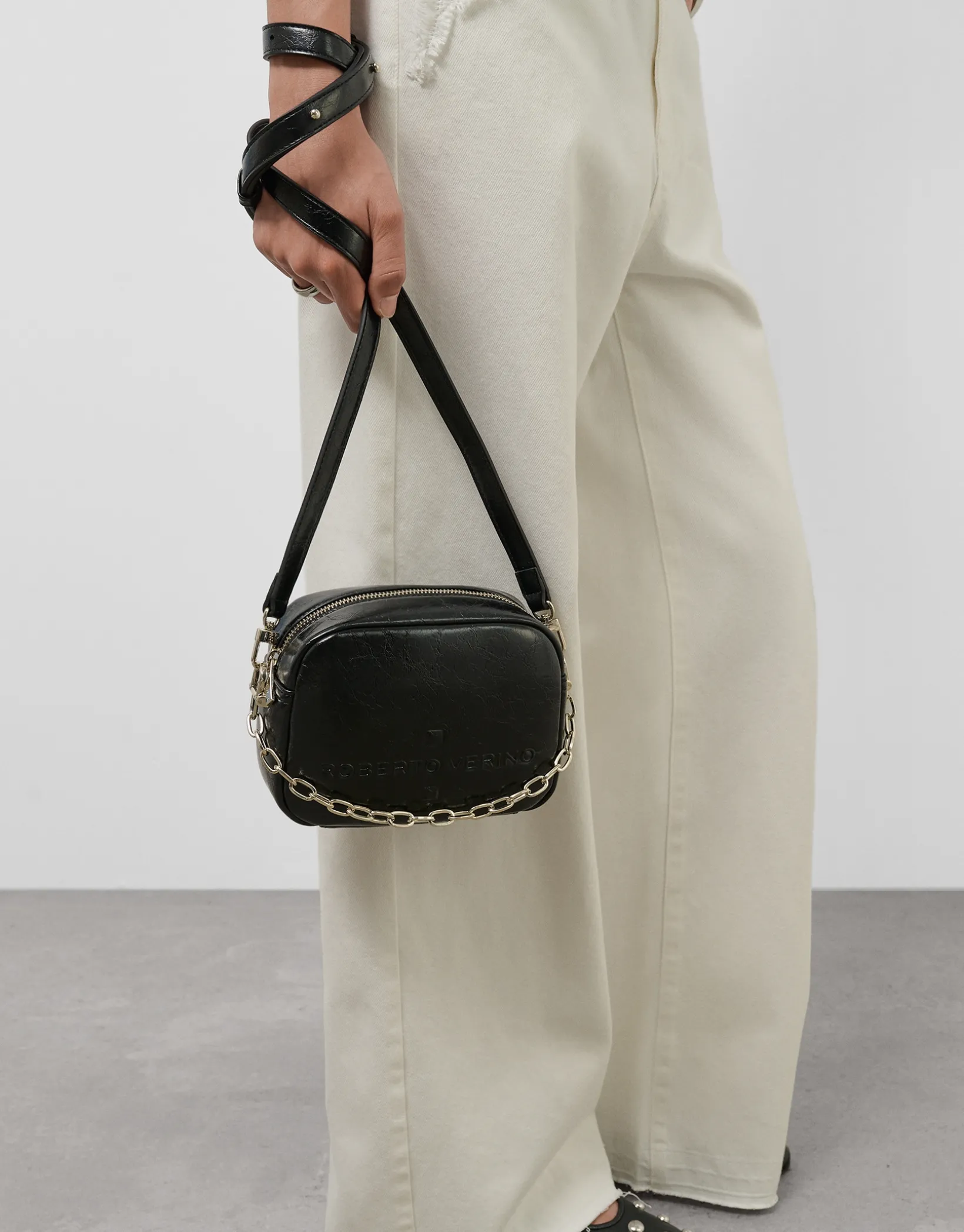 Bolso bandolera Bazin negro