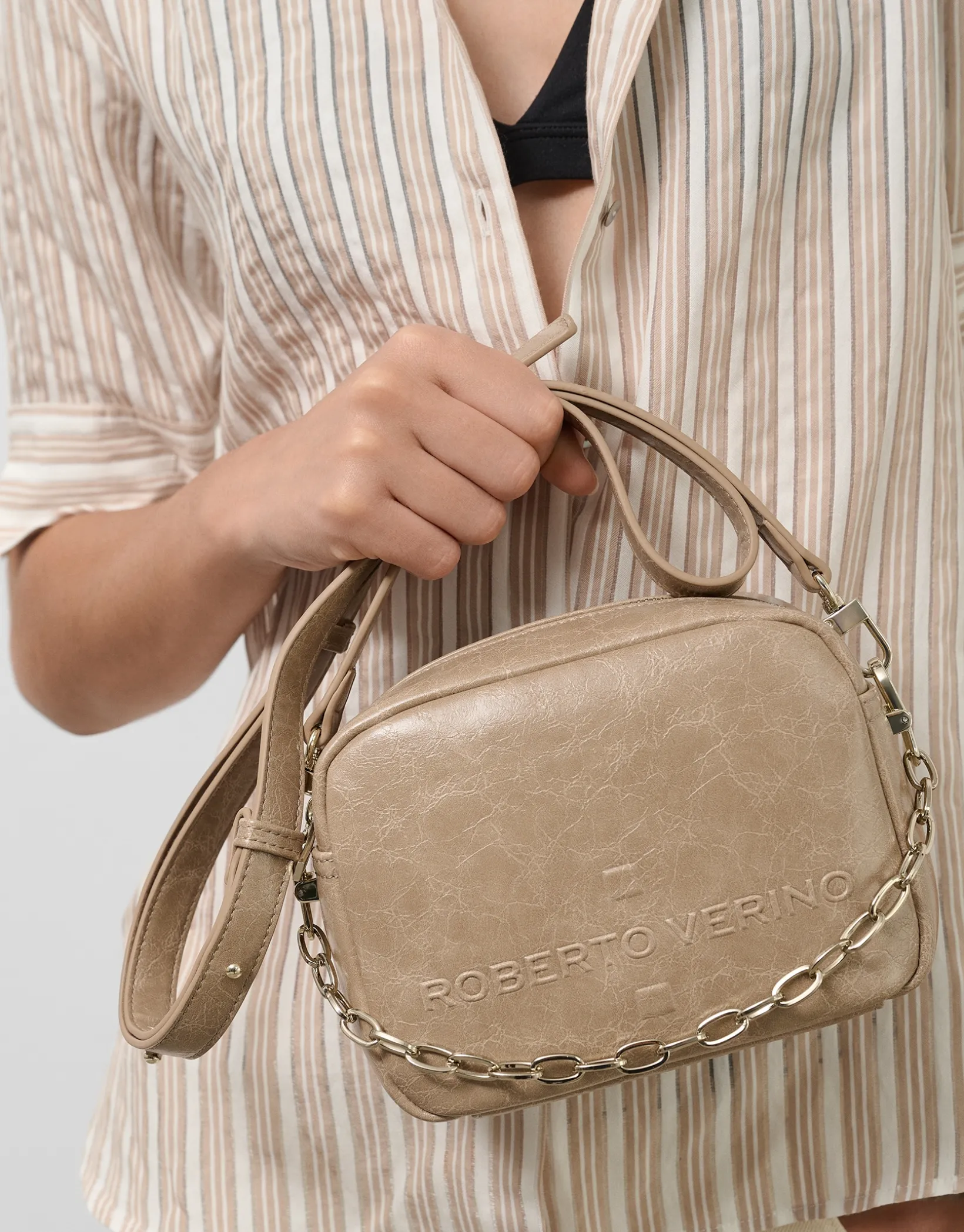 Bolso bandolera Bazin visón