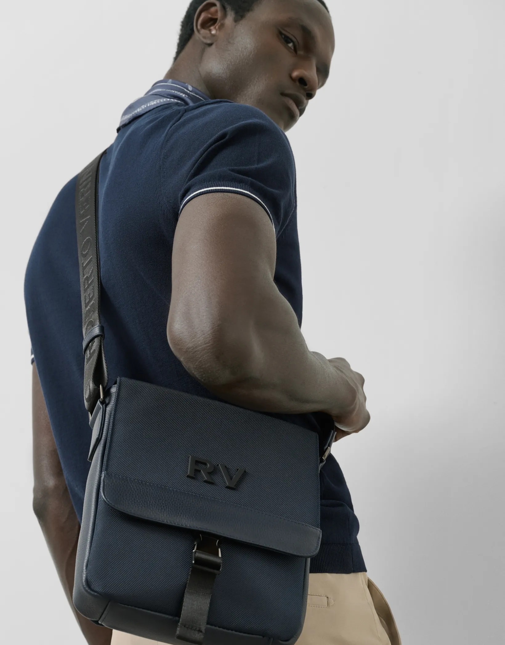 Bolso bandolera tablet nailon azul