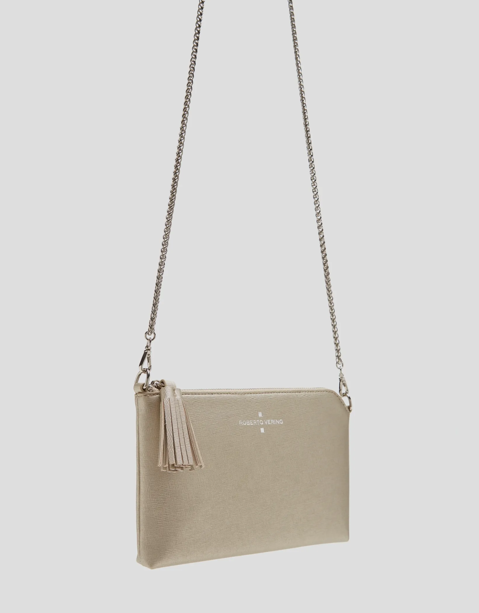 Bolso clutch Lisa Nano piel saffiano dorado