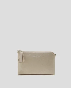 Bolso clutch Lisa Nano piel saffiano dorado