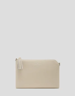 Bolso clutch Lisa piel saffiano crudo