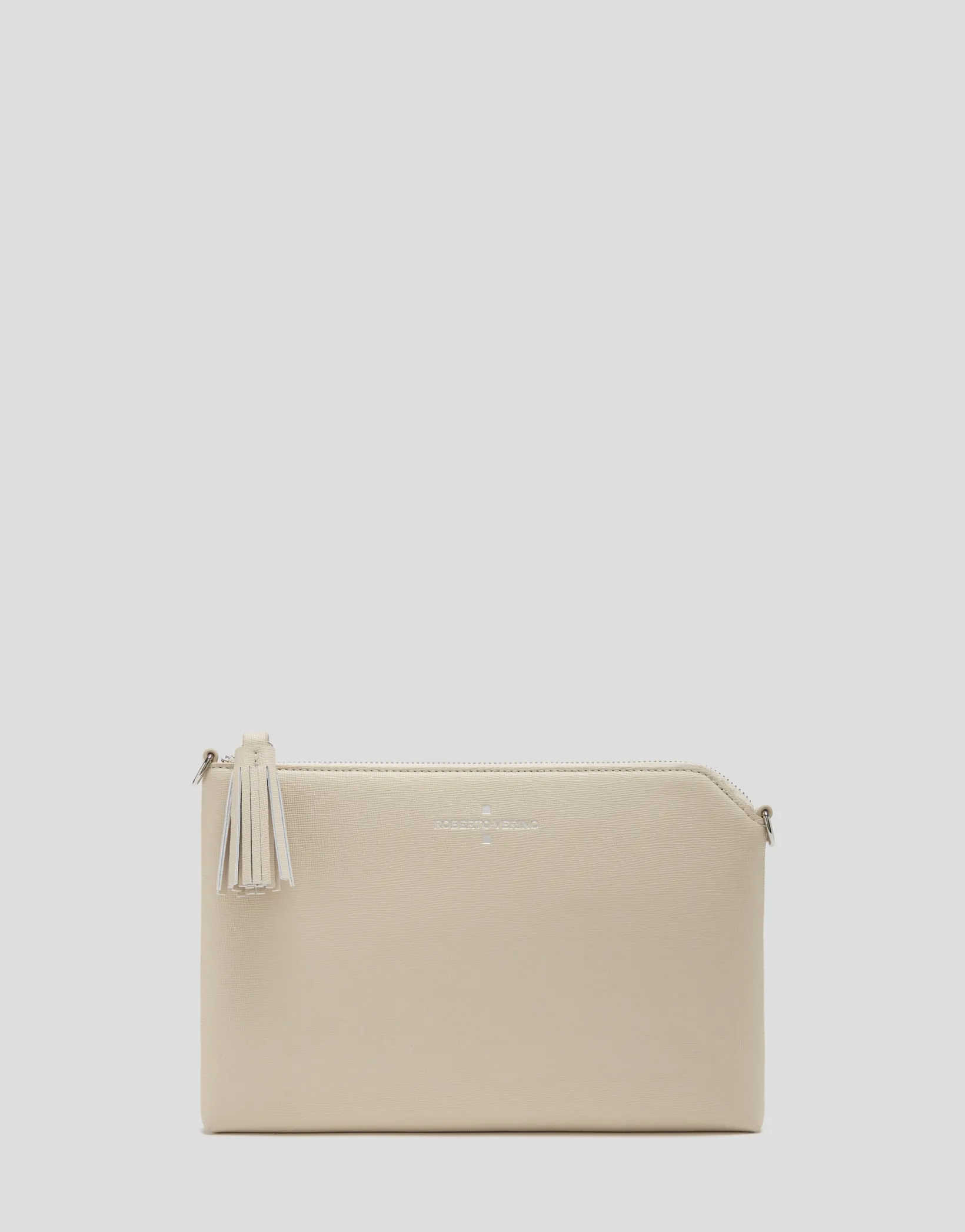 Bolso clutch Lisa piel saffiano crudo