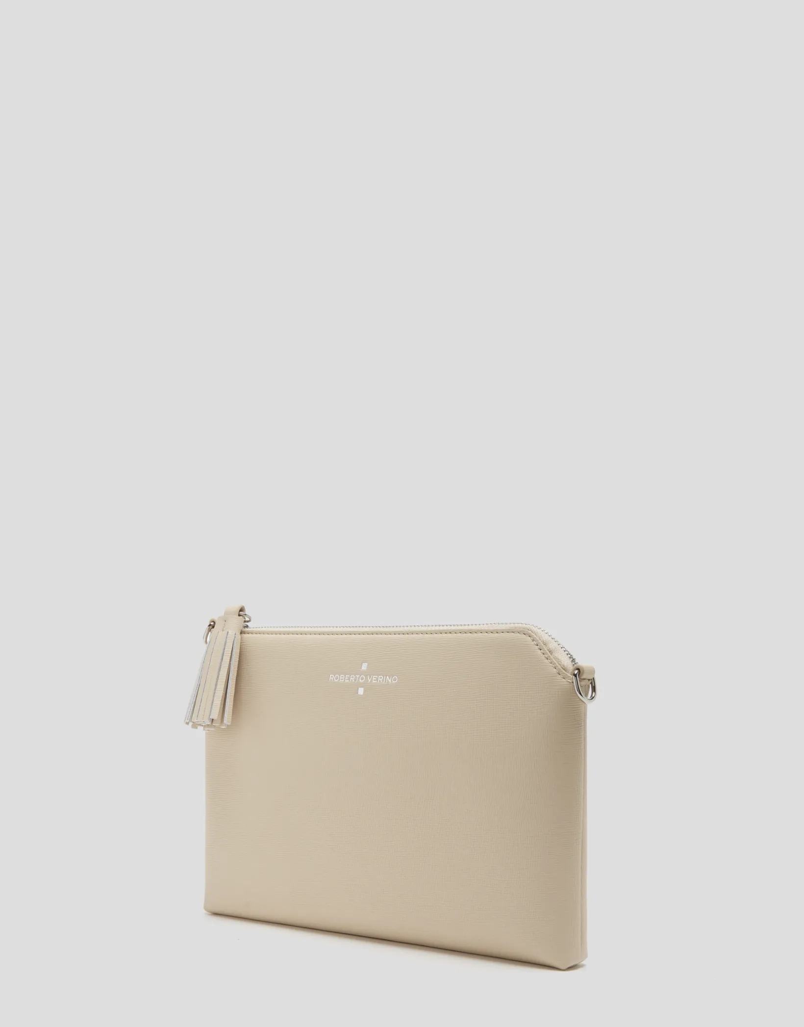 Bolso clutch Lisa piel saffiano crudo