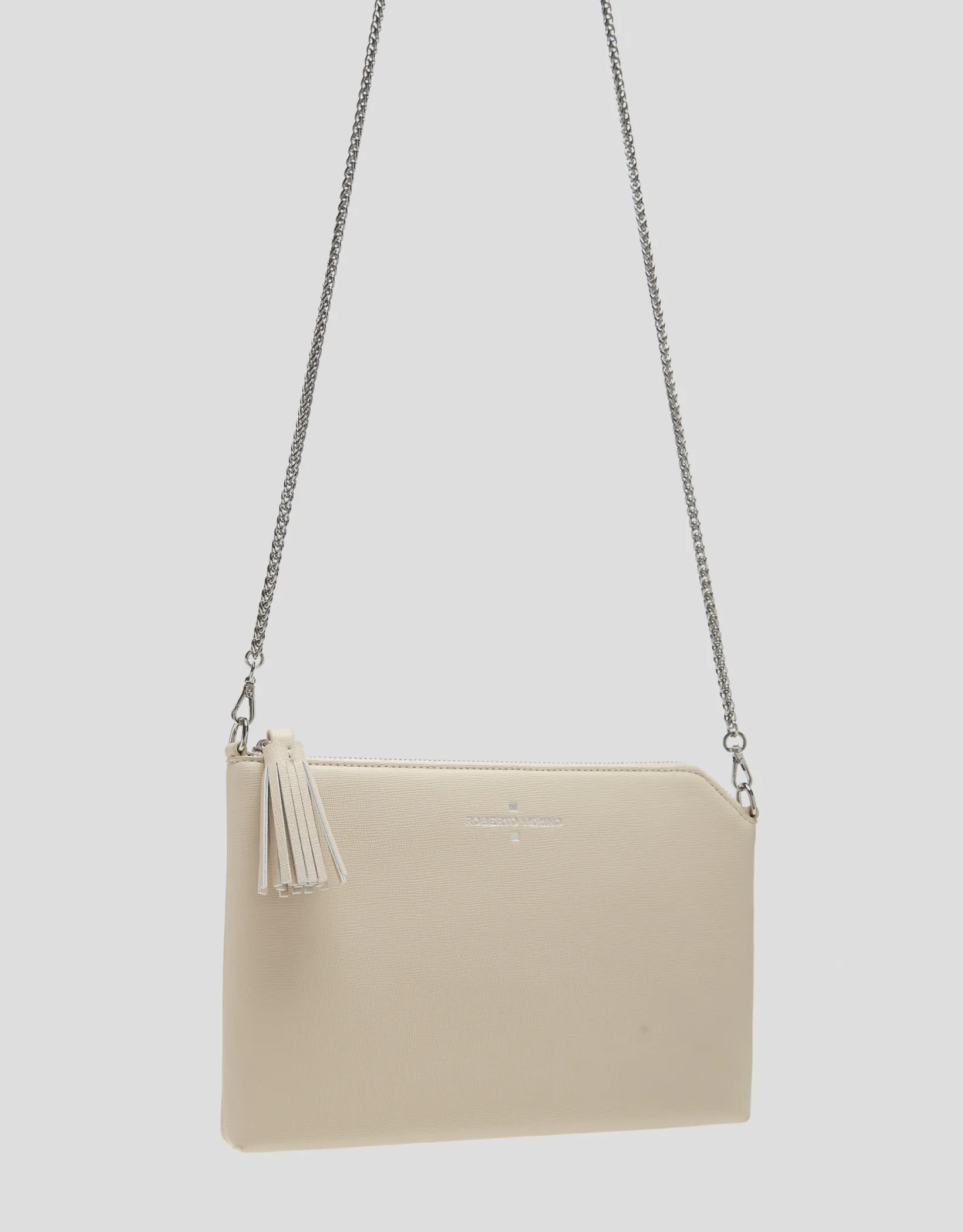 Bolso clutch Lisa piel saffiano crudo