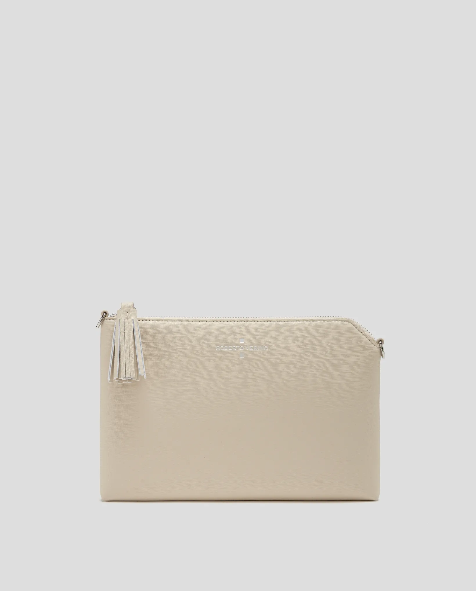 Bolso clutch Lisa piel saffiano crudo
