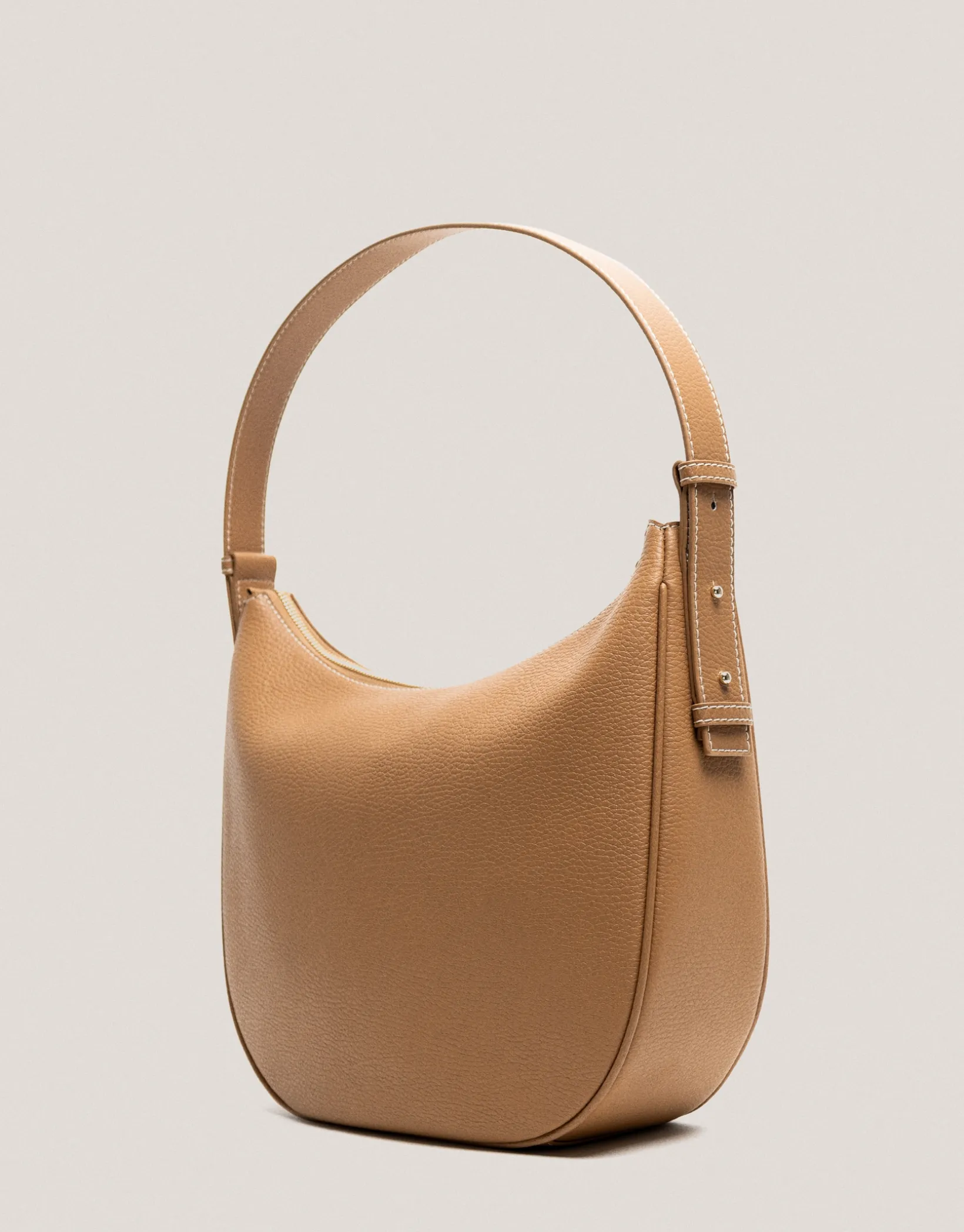 Bolso de hombro Cuca Hobo piel granulada cámel