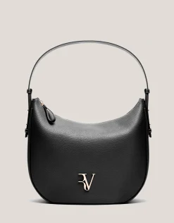 Bolso de hombro Cuca Hobo piel granulada negro