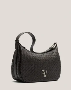 Bolso de hombro Erea Moon Maxi piel trenzada marrón