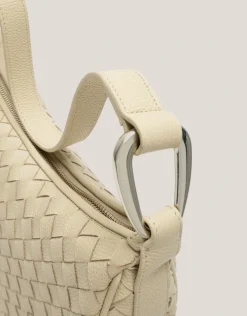 Bolso de hombro Erea Moon Maxi piel trenzada beige