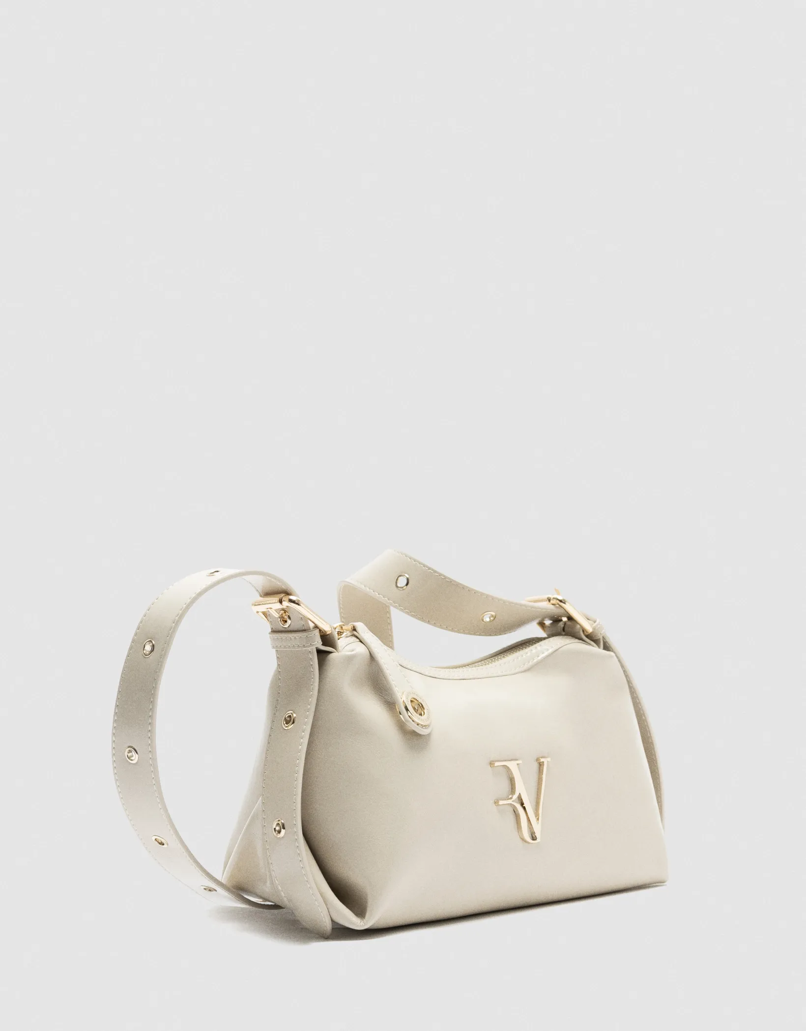 Bolso de hombro Margot Metal piel marfil