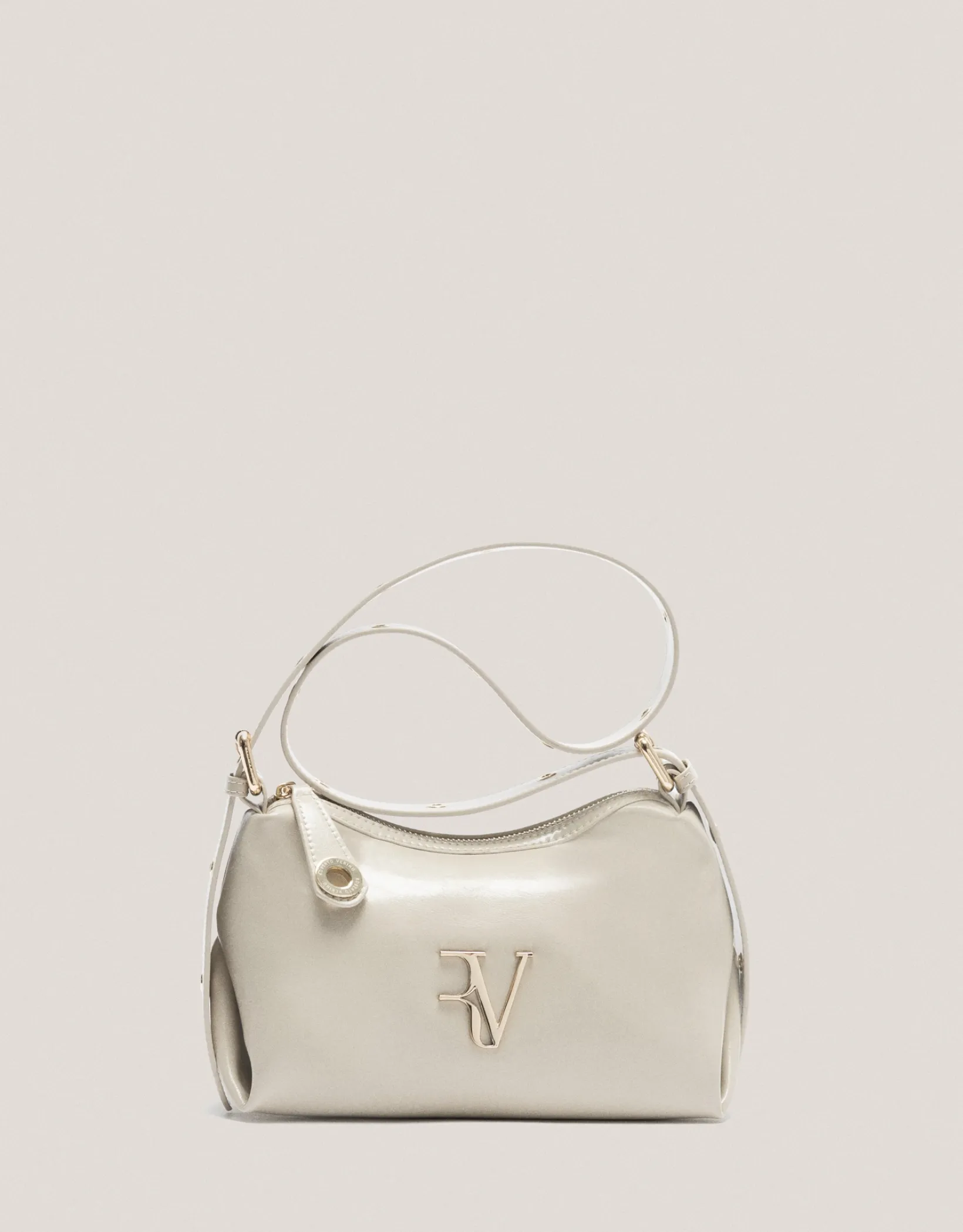 Bolso de hombro Margot Metal piel marfil