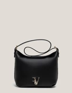Bolso de hombro Mini Hobo Mafalda piel negro