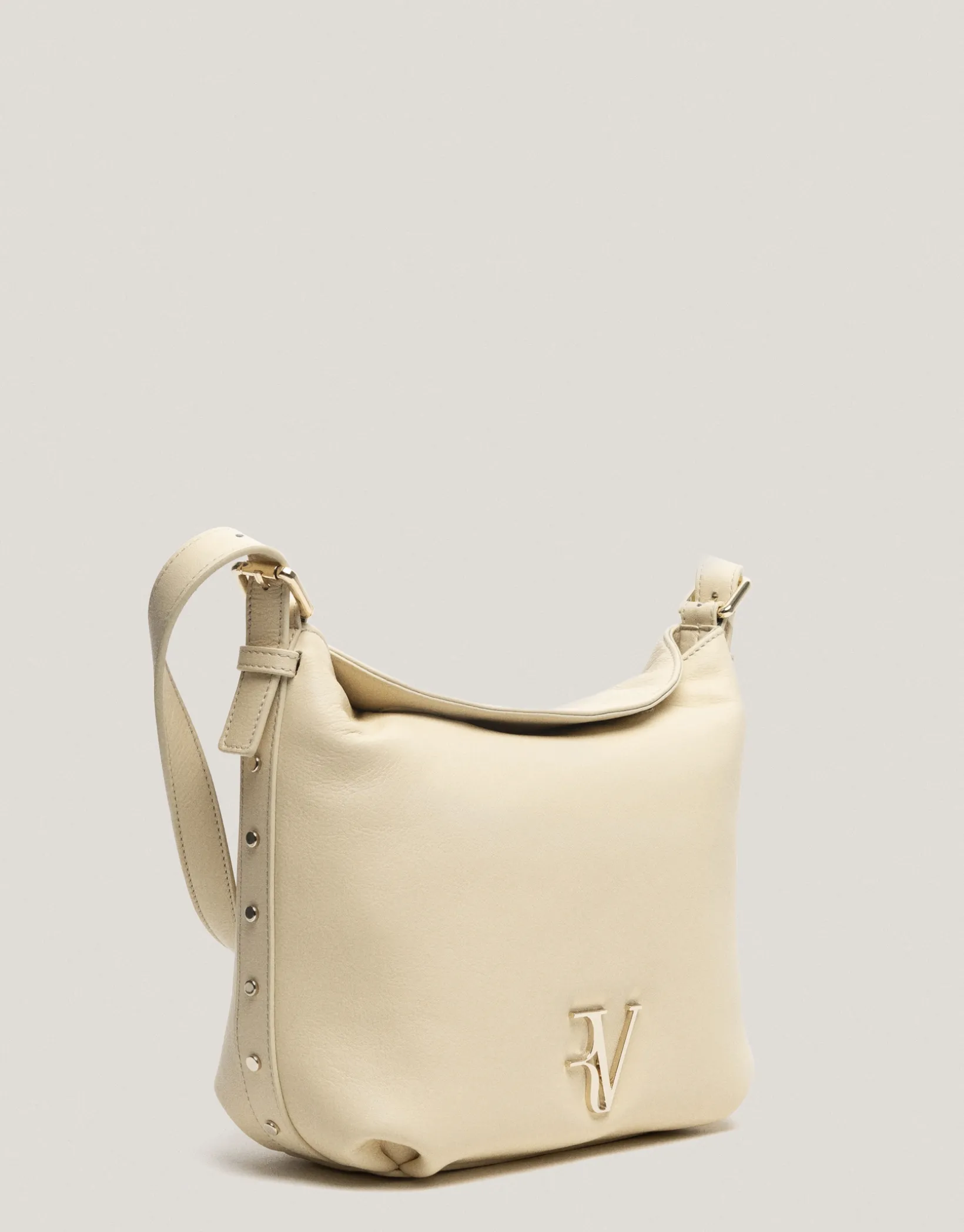 Bolso de hombro Mini Hobo Mafalda piel beige