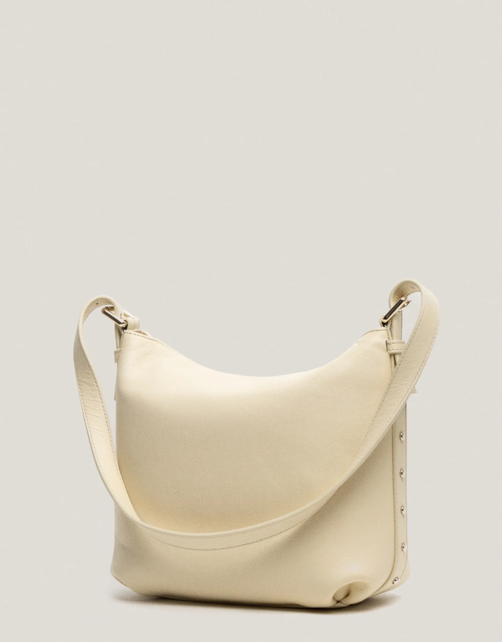 Bolso de hombro Mini Hobo Mafalda piel beige