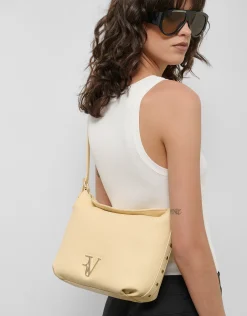 Bolso de hombro Mini Hobo Mafalda piel beige