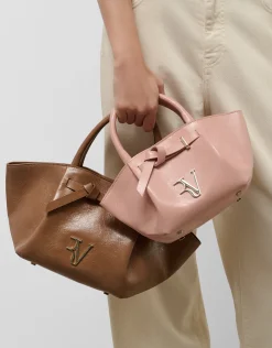 Bolso de mano Ares Midi piel beige
