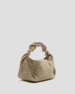 Bolso de mano Ariana Cristal Mesh dorado