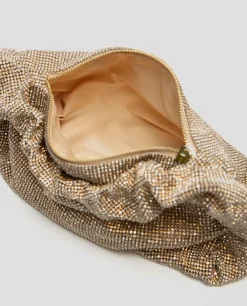 Bolso de mano Ariana Cristal Mesh dorado