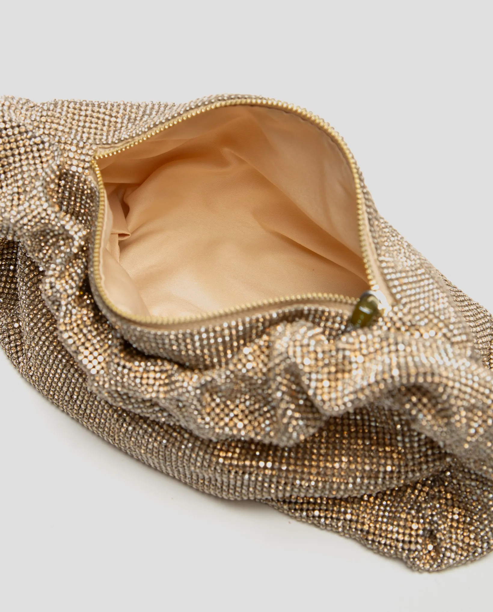 Bolso de mano Ariana Cristal Mesh dorado