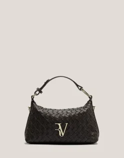 Bolso de mano Erea Pouch piel trenzada marrón