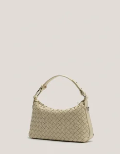 Bolso de mano Erea Pouch piel trenzada beige