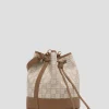 Bolso de mano Gala Bucket piel logos crema
